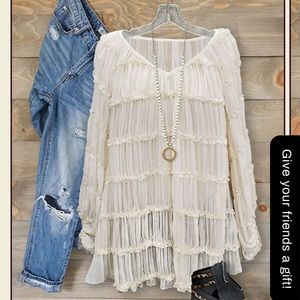 Brand new in bag ruffled blouse